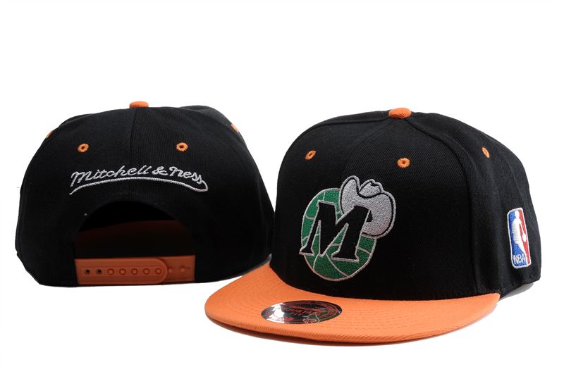 NBA Dallas Mavericks Black Orange Hats